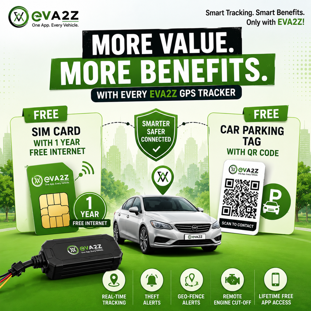 EVA2Z E18 Wired GPS Tracker for Car, Bike, Fleet Management System
